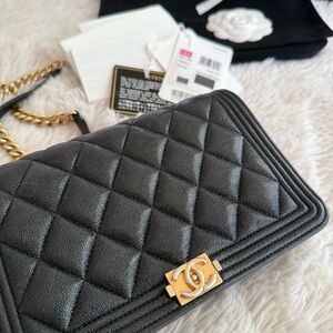 Chanel Boy Caviar Wallet on Chain